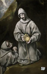 Sint Franciscus van Assisi en Broeder Leo Mediteren over de Dood